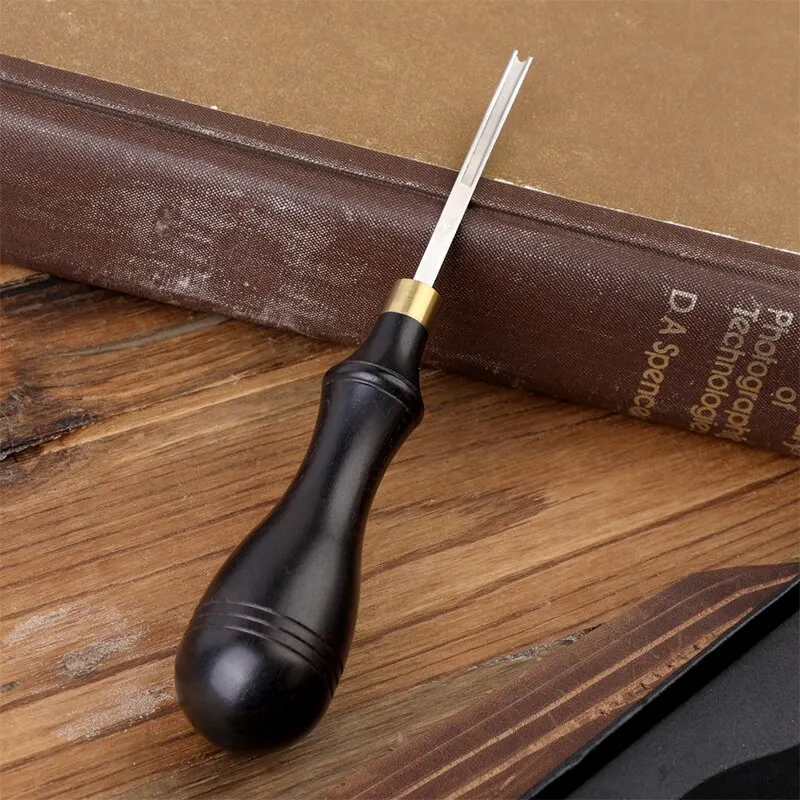 0.6 to 2.25mm Leather Edge Bevelers Wide Mouth Skiving Tool Wooden Handle For DIY Leather Craft Professional,leather skiving knife,leather tool,leather working tools,leather cutting tool,craft cutting tool