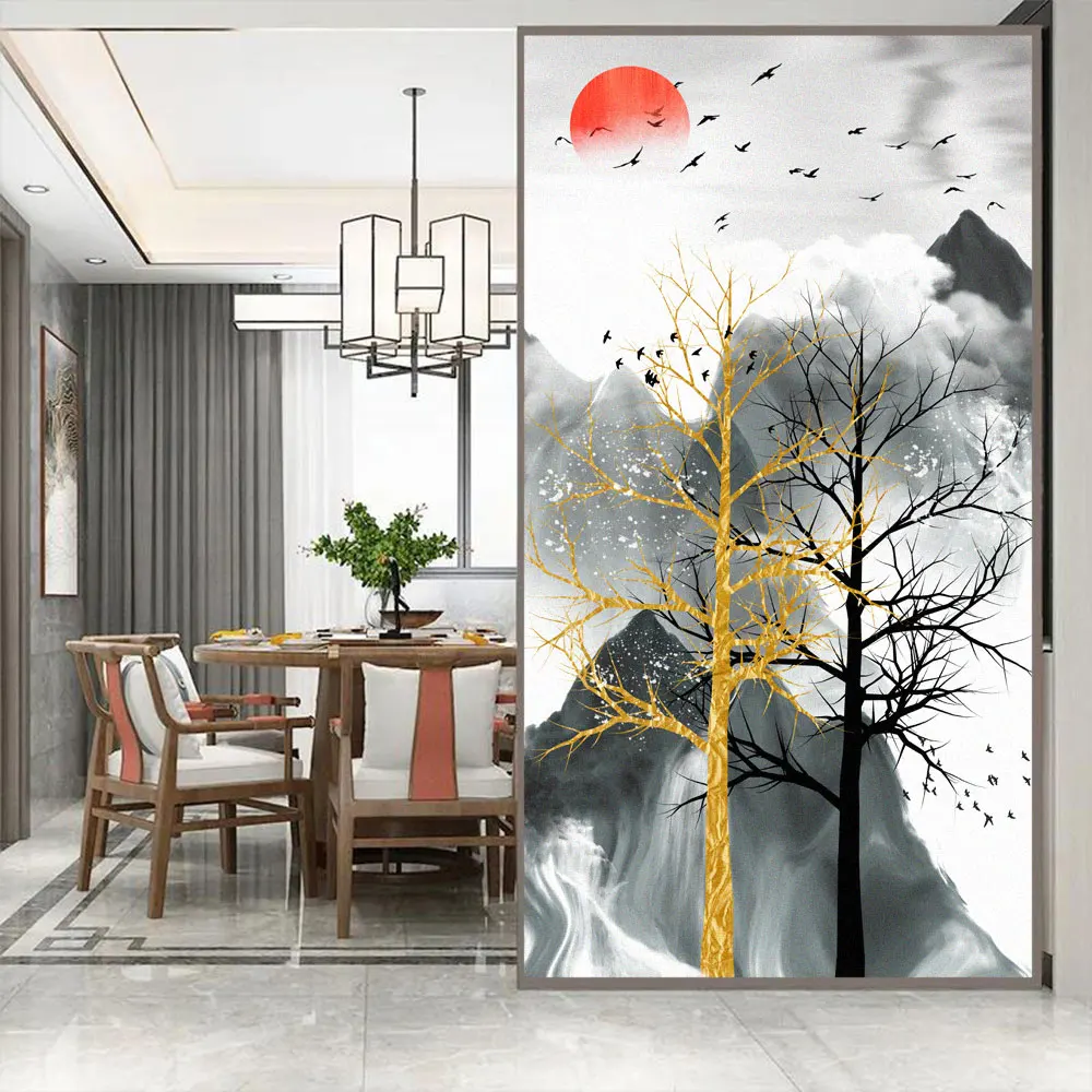 

Static Cling Window Film Privacy Heat Control Anti UV Blocking Window Stickers Painting Decorative Frosted Window Film