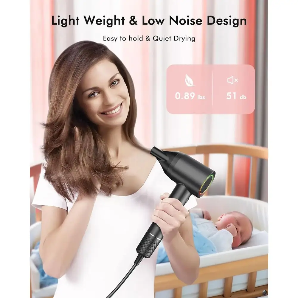 High-speed Ionic Hair Dryer With Heat Control And Magnetic Diffuser_voghion.com