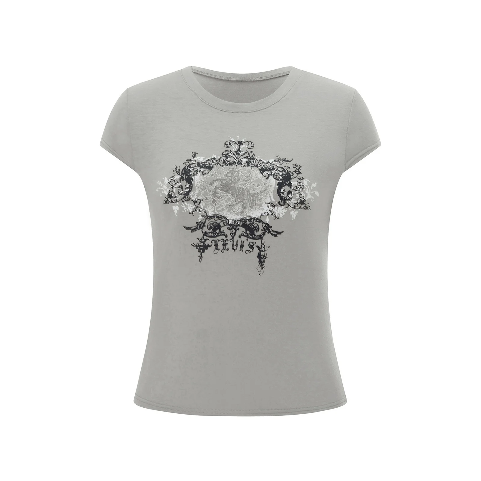 T-shirt Donna Y2K Vintage A Maniche Corte – Crop Top Slim Fit Con Grafica – Taglie S-XL