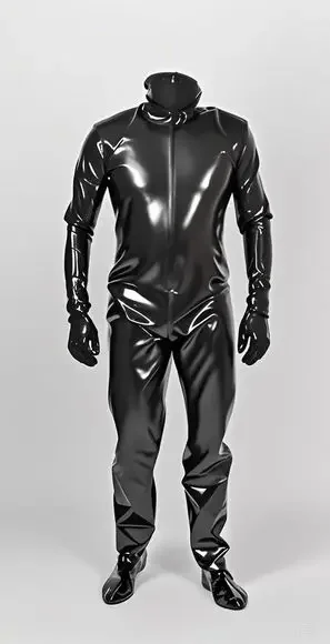 Latex Rubber Gummi Catsuit Suit uniform Cosplay Purely handmade Coat Party