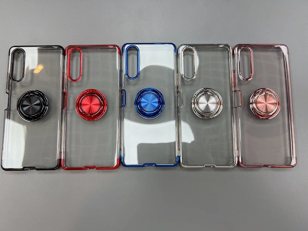 Transparent Soft Back Case with Ring Stand and Clear Cover Protection