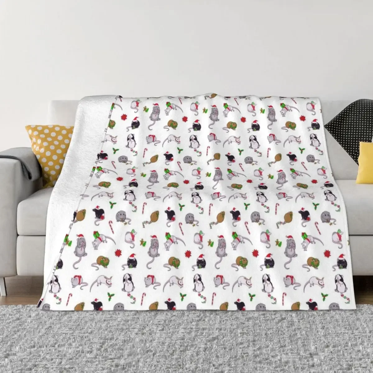 

Ratmas Wishes Throw Blanket For Sofa Thin funny gift Weighted Custom Blankets