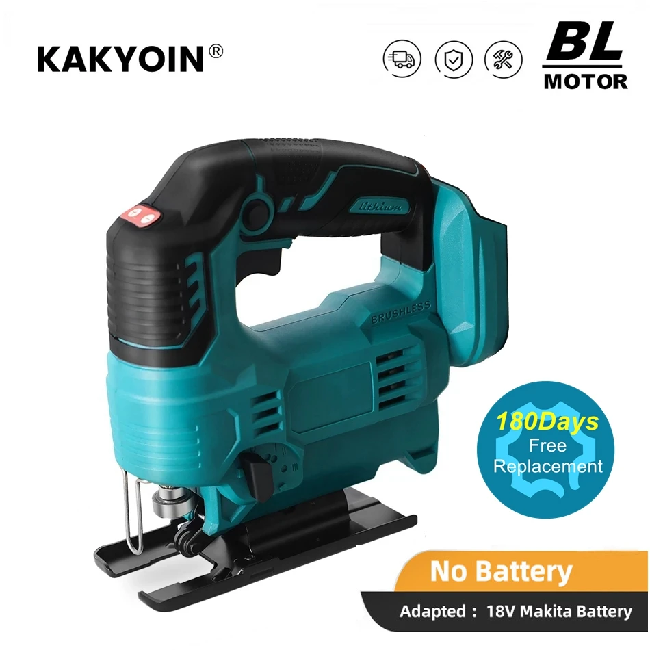 

KAKYOIN 65mm Brushless Jigsaw Electric Saw Jig Saw Blade Adjustable Scroll Saw Woodworking Iron Pipe Cutting Power Tool NO Batte