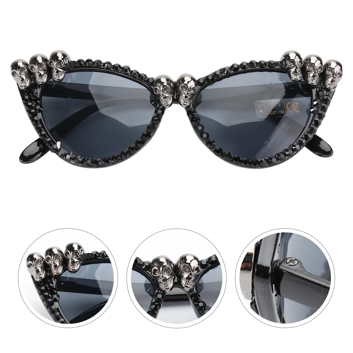 

Halloween Glasses Decor Party Wear Festival Prop Ghost Wearing Supply Decorative Plastic Skull Eyeglass Dressing Miss