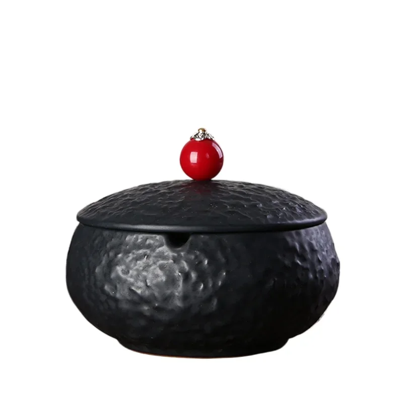 

Декоративная керамическая крышка с драгоценными камнями, пепельница для хранения гостиной, креативная черная вместительная для комнаты, офиса, подарок на день рождения