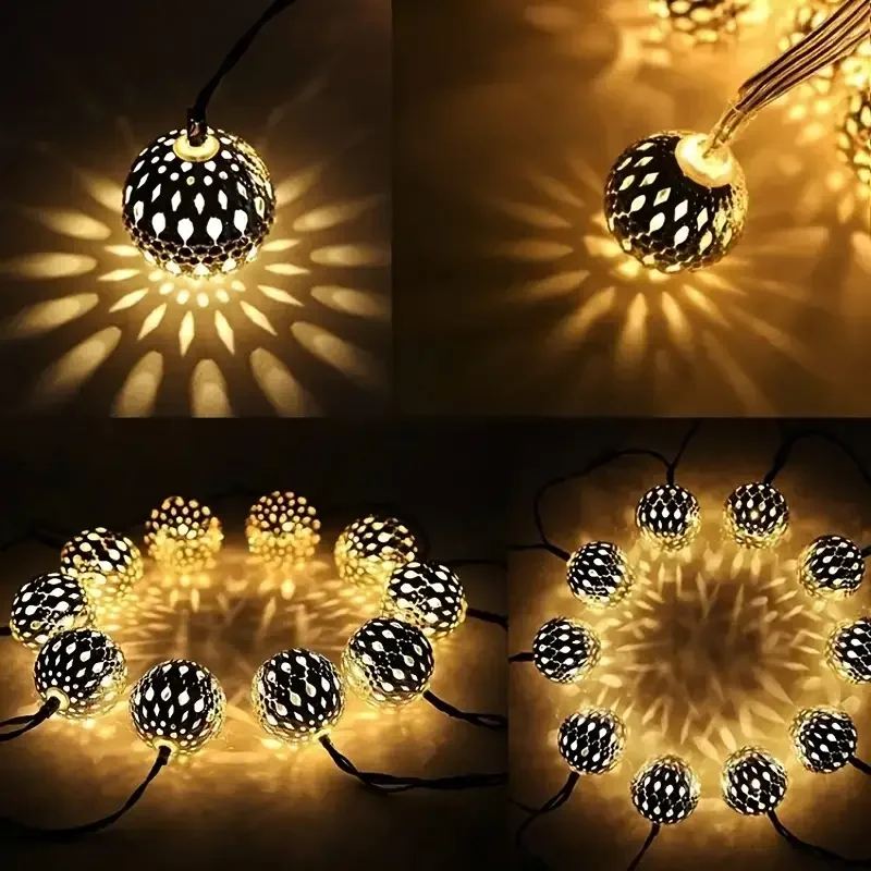 Moroccan-Style Solar Lantern Lights - Decorative Outdoor Hanging Lights