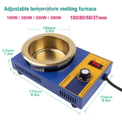 KUAIQU 220V Temperature Controlled Soldering Pot 150W 200W 250W 300W Lead Free Melting Furnace Soldering Desoldering Bath