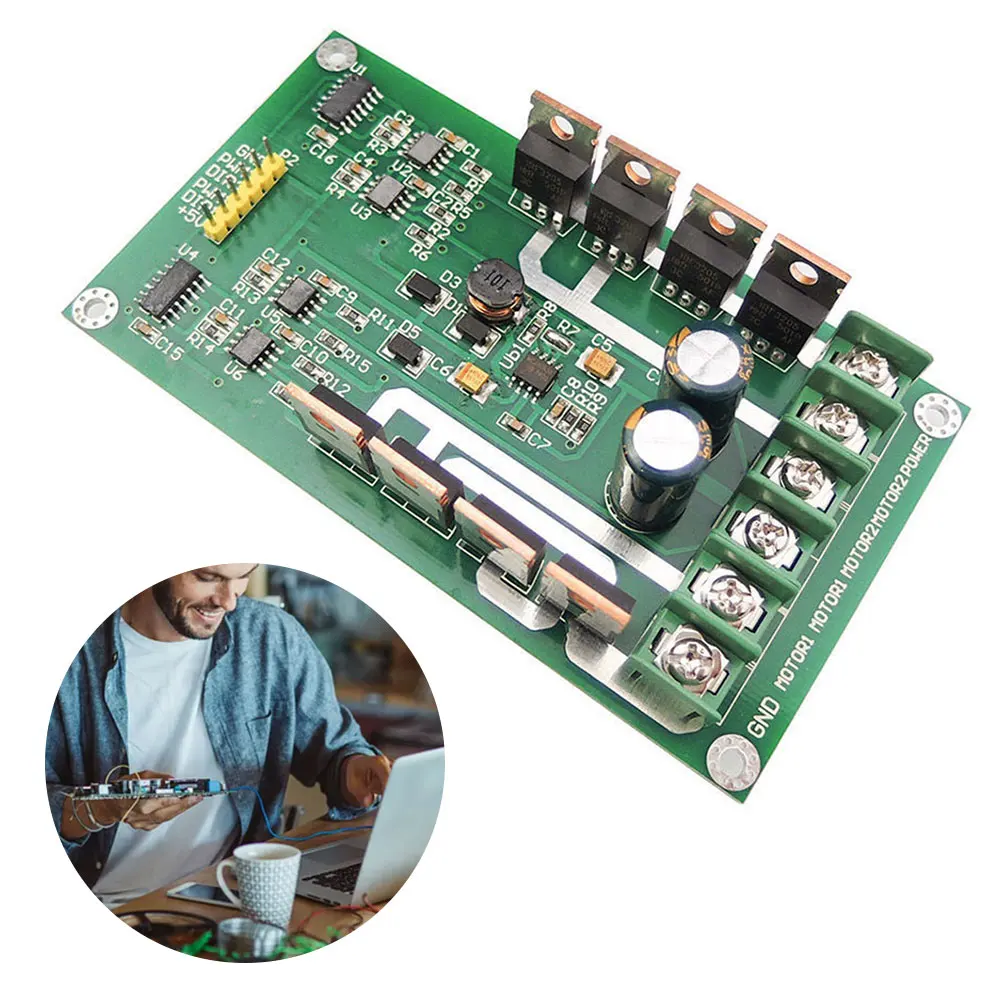 브레이크 기능이 있는 H-브리지 MOSFET DC 모터 드라이버 보드, 피크 30A PWM 모터 레귤레이터 보드, 3V-36V, 10A