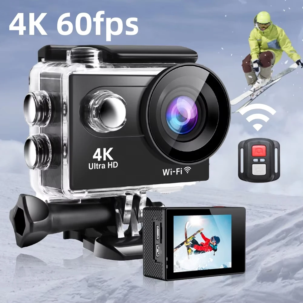 2.0" Action Camera Ultra HD 4K 30FPS WiFi Underwater Cameras Waterproof Helmet Bicycle Video Recording Cameras Outdoor Sport Cam