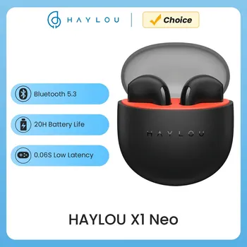 HAYLOU X1 Neo 트루 와이어리스 이어버드, TWS 블루투스 5.3 이어폰, 13mm 다이내믹 드라이버, 20H 배터리 수명, 3.87g 경량 이어폰