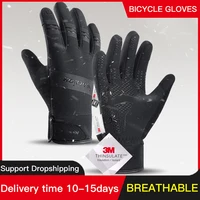 3M Gloves Black Waterproof Winter Warm Cycling Outdoor Sports Running Riding Motorcycle Ski Touch Screen Snowboard Gloves Men 1