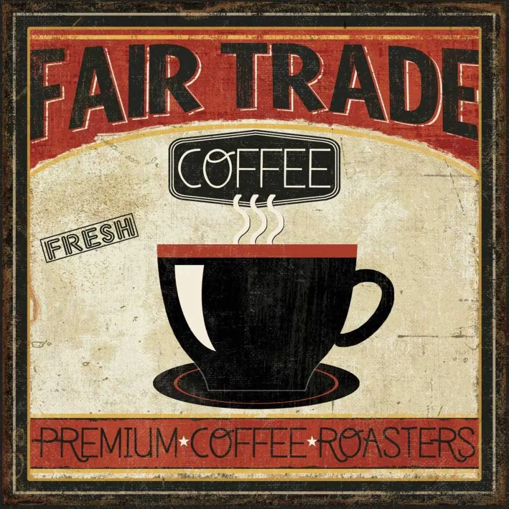 Жаровня для кофе премиум-класса Fair Trade винтажные металлические жестяные знаки