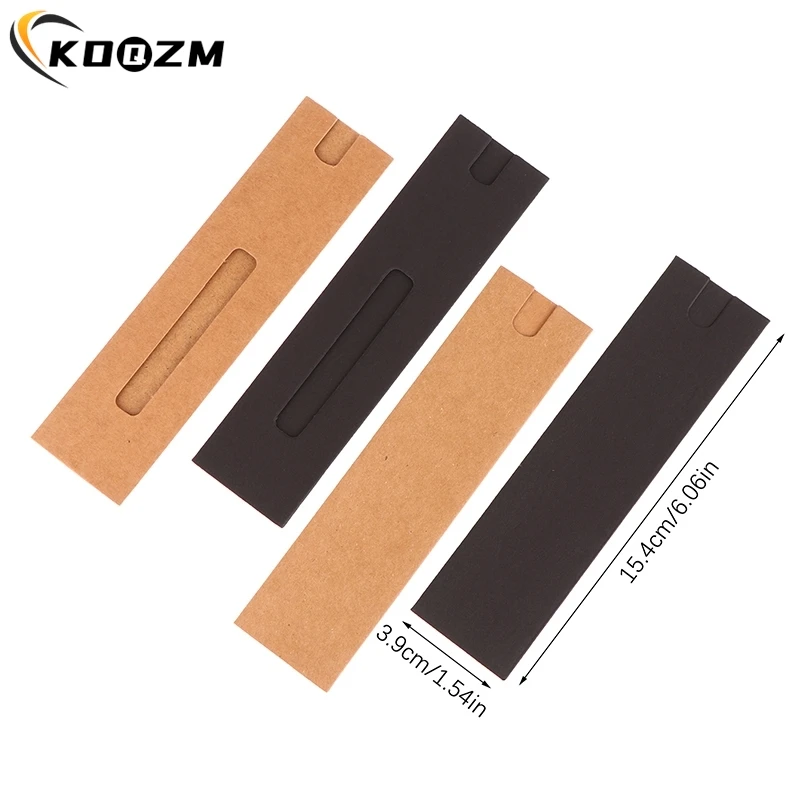 Stationery Box Pen Storage Bag 10Pcs kraft paper Pen Box Sleeve Packaging Single Fountain Holder Pouch Ballpoint Cardboard Empty Case Kraft Paper Pen Sleeves
