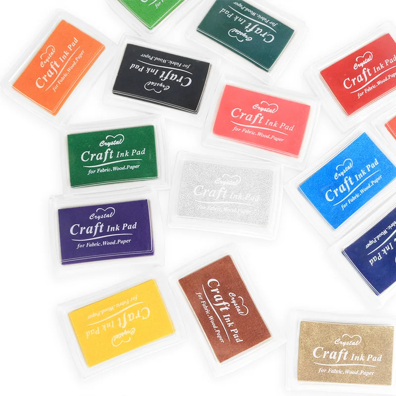 Child Craft Oil Based DIY Ink Stamp Pad for Rubber Stamps Fabric Wood Paper Scrapbooking 15 Colors