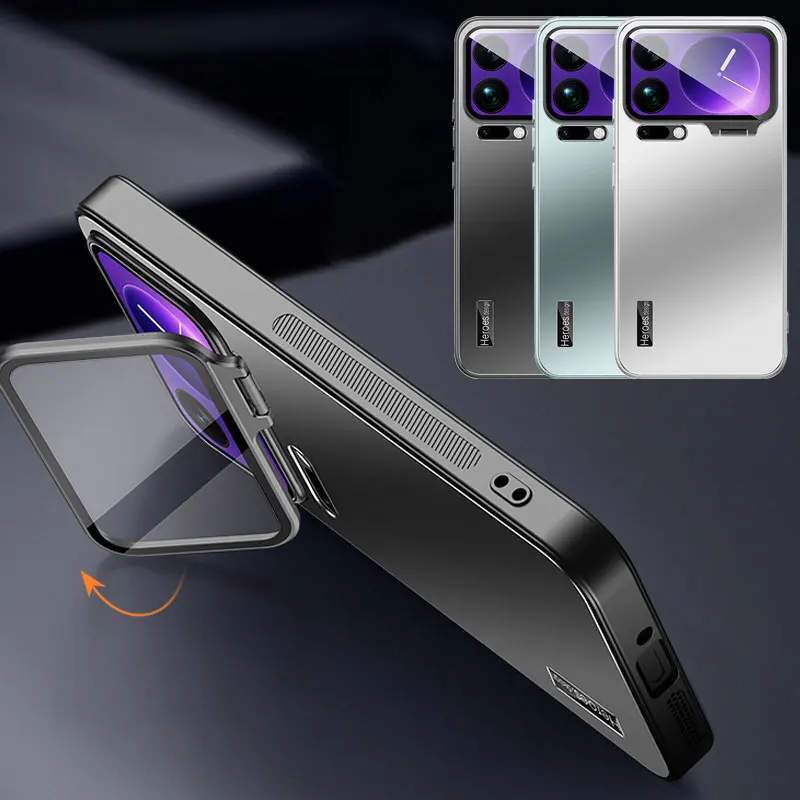 Enhanced Protective Case with Invisible Bracket and Camera Lens Guard - Matte Shockproof Shell
