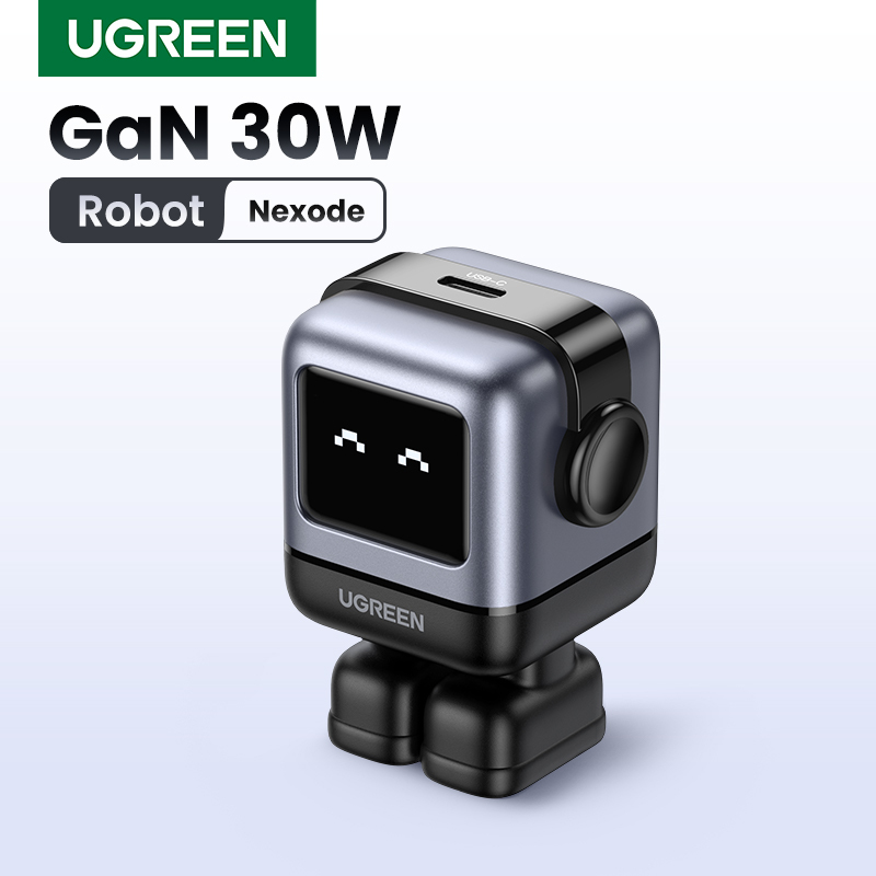ãUS PlugãUGREEN 30W 65W GaN Charger Robot Design PD3.0 Fast Charger PPS for iPhone 16 15 Macbook Laptops Samsung XiaomiTablets