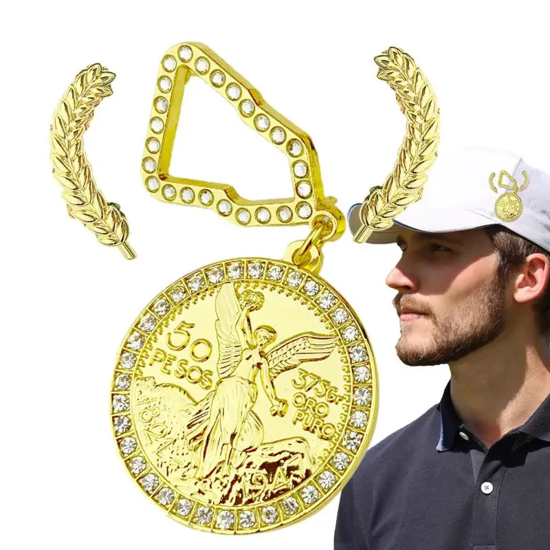 

Gold Angel Badge Gold Angel Hat Clip Badge On-Course Golf Accessories Hat Visor Decorative Clips For Dating Golf Course Party
