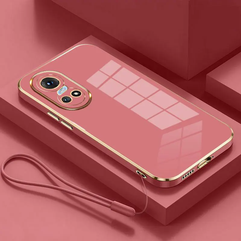 For OPPO Reno10 Pro Case oppo Reno 10 Cover reno 10 pro Phone case  CPH2525 CPH2531 Luxury Square Plating Shockproof Back Cover