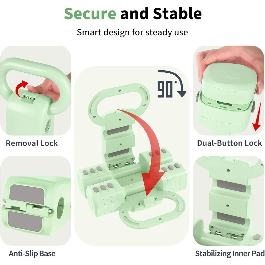 2-in-1 Adjustable Dumbbells Set, 4 Levels Weight Dumbbells Set for Women Men, Each 2.2/3.3/4.4/5.5lb Hand Weights with Kettlebel