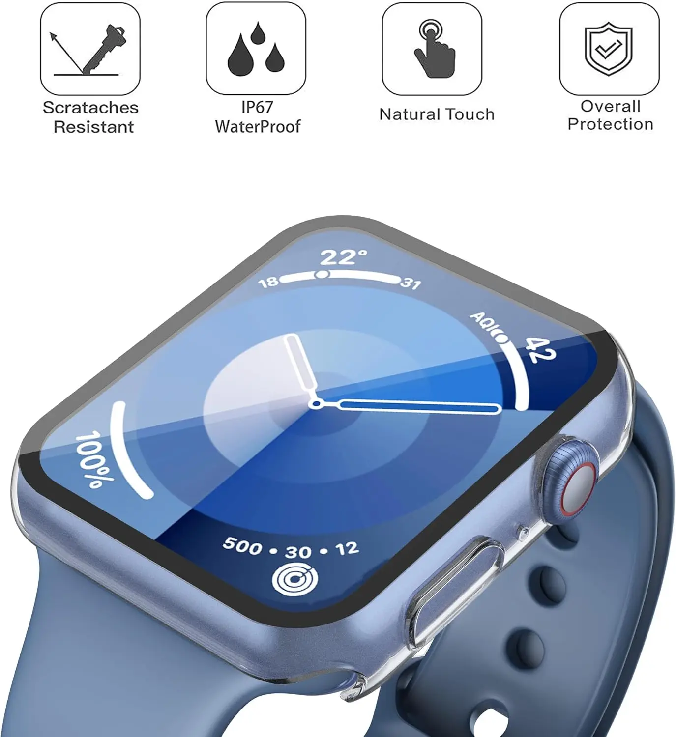 Waterproof Hard Case with Tempered Glass Screen Protector