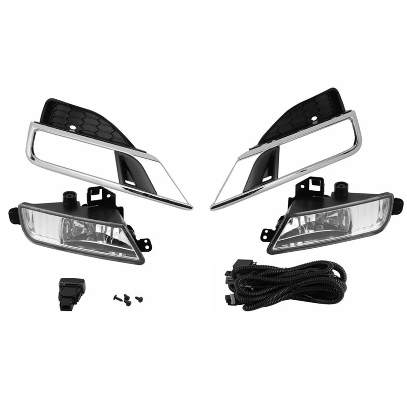 

1Pair Front Halogen Fog Lights + Chrome Bezel+Switch Wiring+Relay Kit For Honda CRV CR-V 2015 2016 HO2592140 HO2593140 Parts