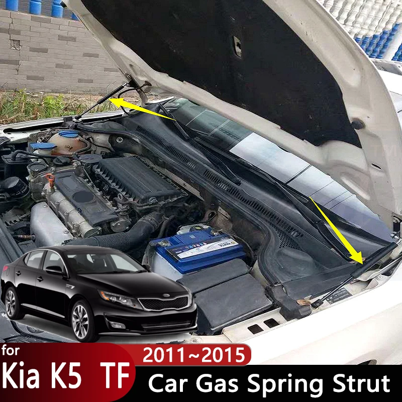 

Крышки двигателя для Kia K5 Optima TF 2011 ~ 2015 2014, гидравлический стержень, передний капот, амортизационная стойка, пружинные автомобильные аксессуары