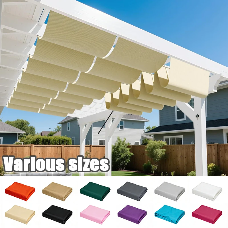Sonnensegel für den Außenbereich, hochdichtes, wasserdichtes Oxford-Gewebe, Sonnenschutz, UV-Schutz, Polyester-Pergola-Sonnenschutzvorhang mit Metallring