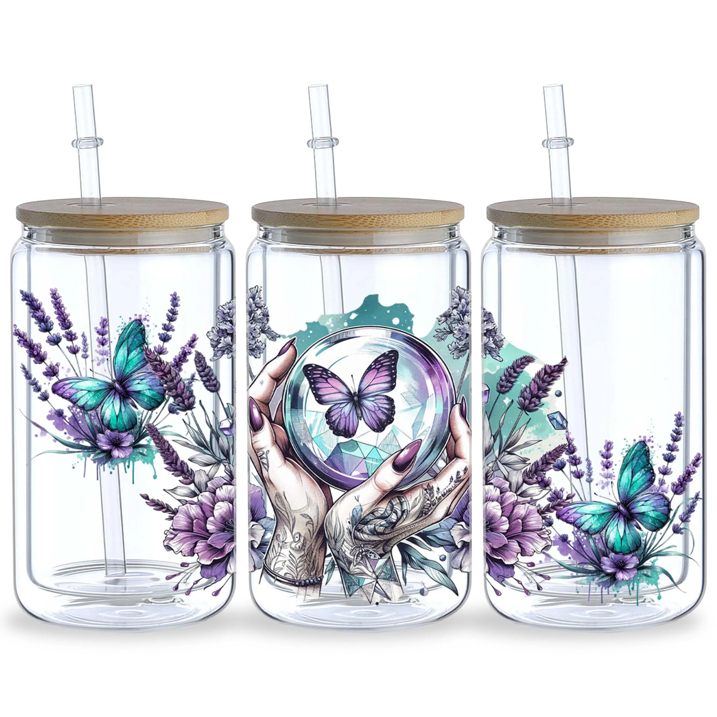 5 Sheet Witch crystal ball UV DTF Cup Stickers Glass Sport Transfer Stickers for 16 oz Glass Mugs