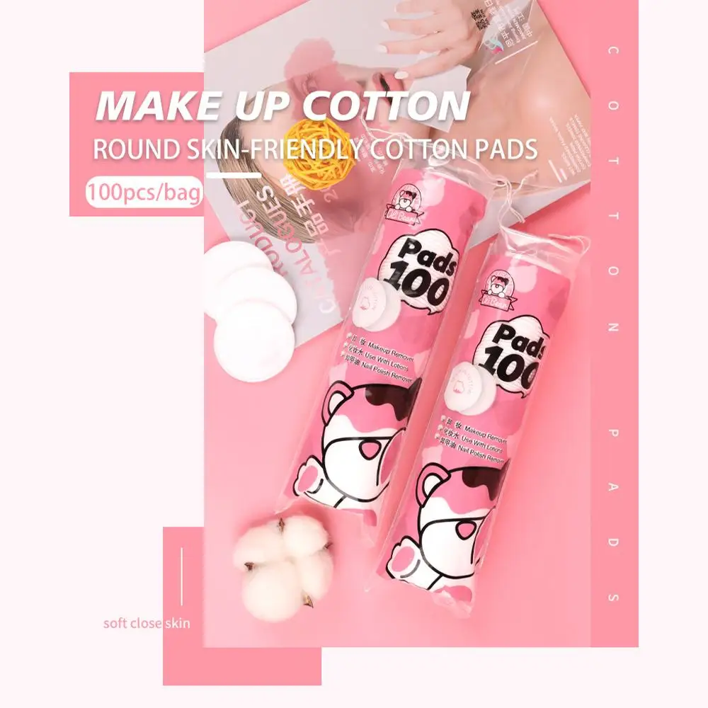 100p/Pack Disposable Makeup Remover Cotton For Cleaning Wet Application Three-dimensional Pearl Skin Friendly Round Cotton A8G5 3