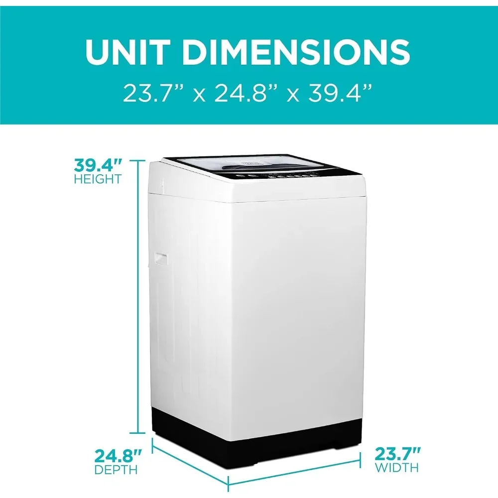 Small Portable Washer, Washing Machine for Household Use, Portable Washer 3.0 Cu. Ft. with 6 Cycles, Transparent