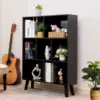 Black Bookshelf,3 Tier Modern Bookcase with Legs,Bookshelves Wood Storage Shelf, Open Book Shelves Cube Organizer 2