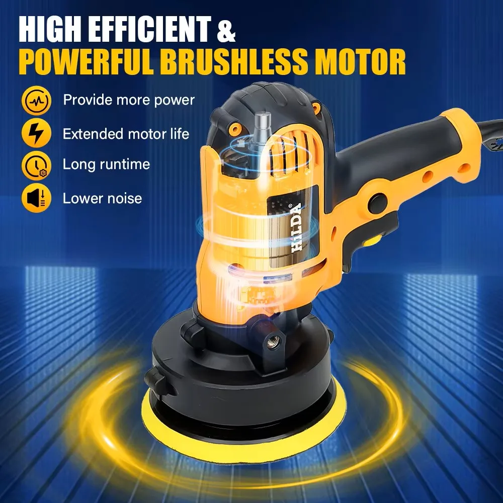 HILDA Electric Car Polisher Car Beauty Waxing Machine  Adjustable Speed Sanding Waxing Tools Automotive Polishing Scratch Repair 2