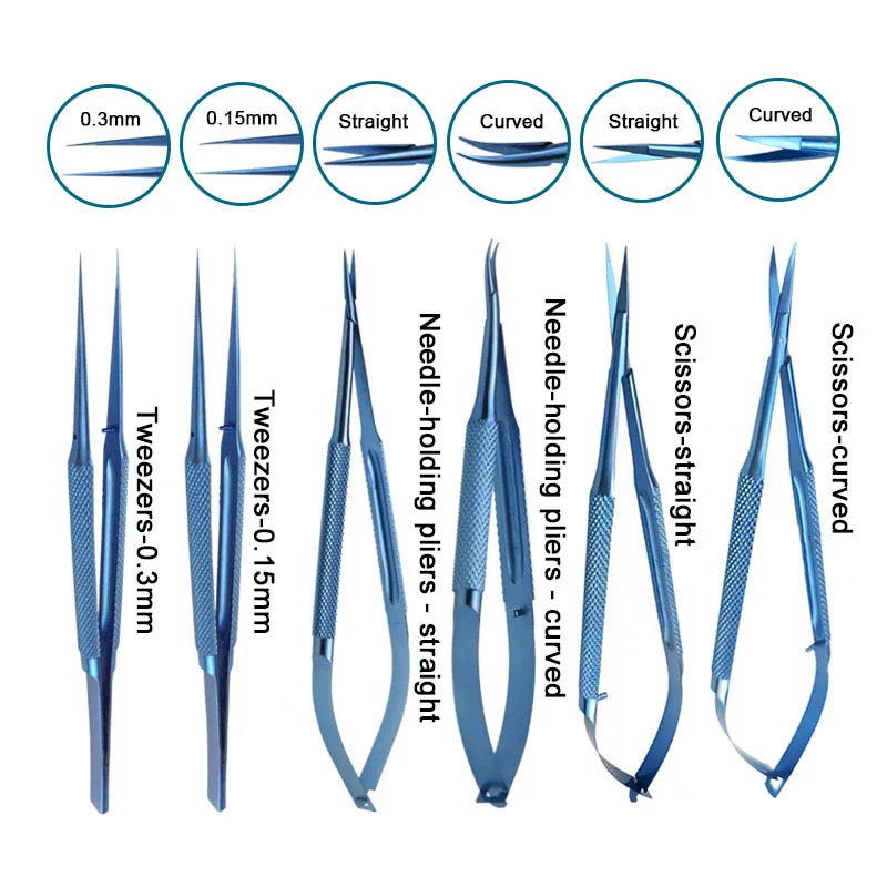 

Titanium Alloy Straight Curved Needle Holding Forceps Pliers Ophthalmic Scissors Autoclavable Ophthalmic Instrument