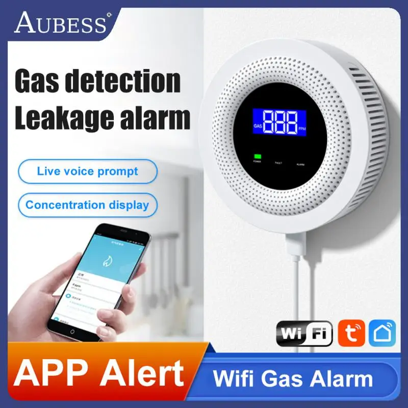 

Tuya Wifi Smart Home Natural Gas Sensor Smart LPG Gas Alarm Detector Natual Gas Leakage Sensor Remote Control Work With Tuya APP
