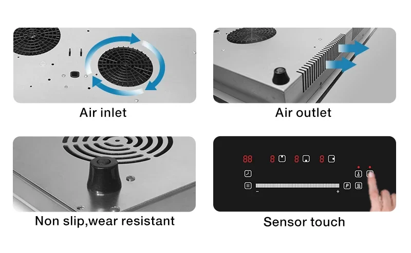 Hidden Induction Cooktop Invisible Built-In Ceramic Stove Hob under Granite Stov