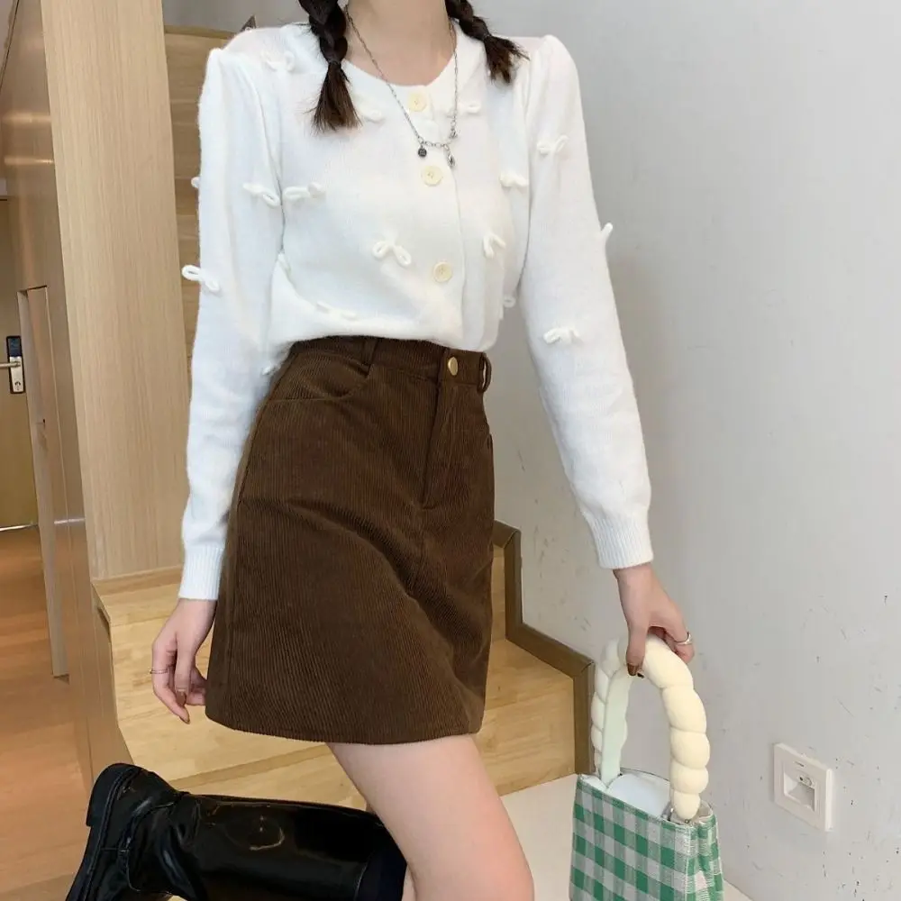 High Waist Women Corduroy Skirt Velvet Large Size A-line Short Skirt Autumn Winter Spicy Girl Style Slim Fit Skirt Girls