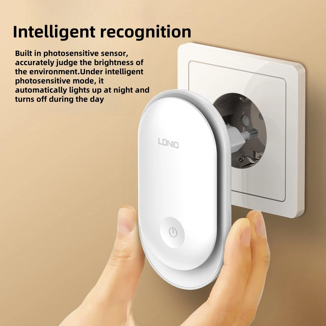 LDNIO Night Light Plug In Light Sensor Energy Saving EU Plug Small Led Nightlight Wall Aisle Bedroom Sleeping Children's Lamp