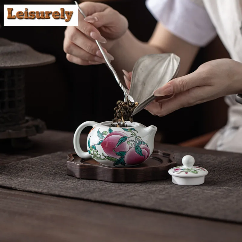 160ml Longevity Peach Xishi Teapot Retro Tea Infuser Pot Tea Making Kettle With Ball Hole Tea Items Accessories Decoration Gift