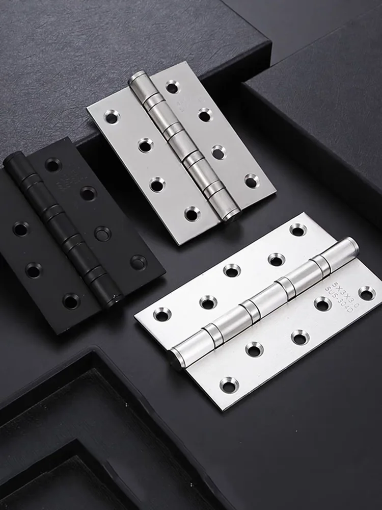2pcs Black Stainless Steel Door Hinge For Heavy Doors With True Bearing