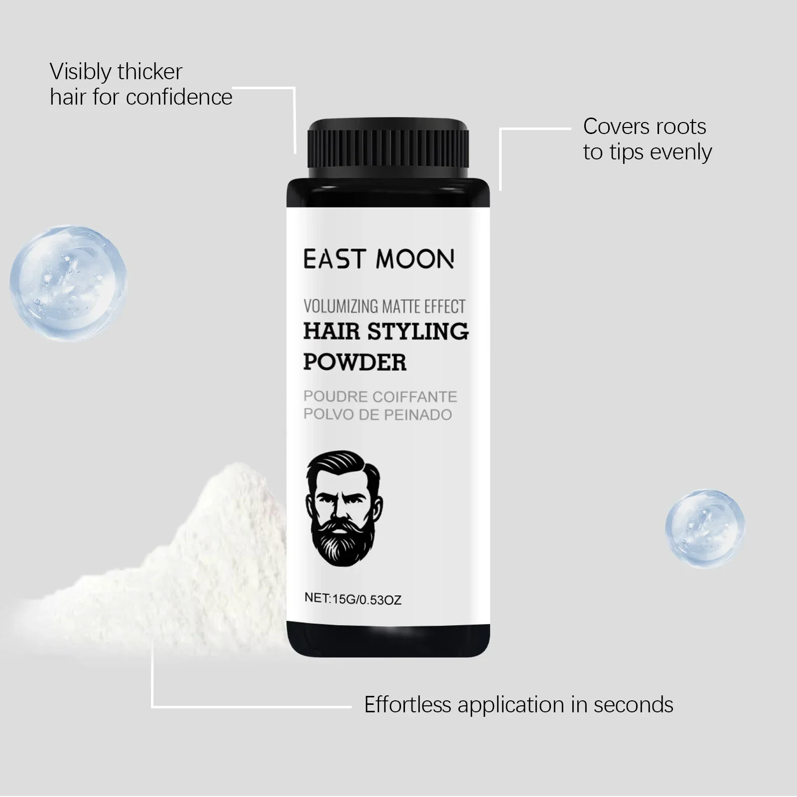 Men Hair Texture Powder Thickening Matte Hair Fiber Powders Long Lasting Styling Non Sticky Fluffy Styling Powder view 6