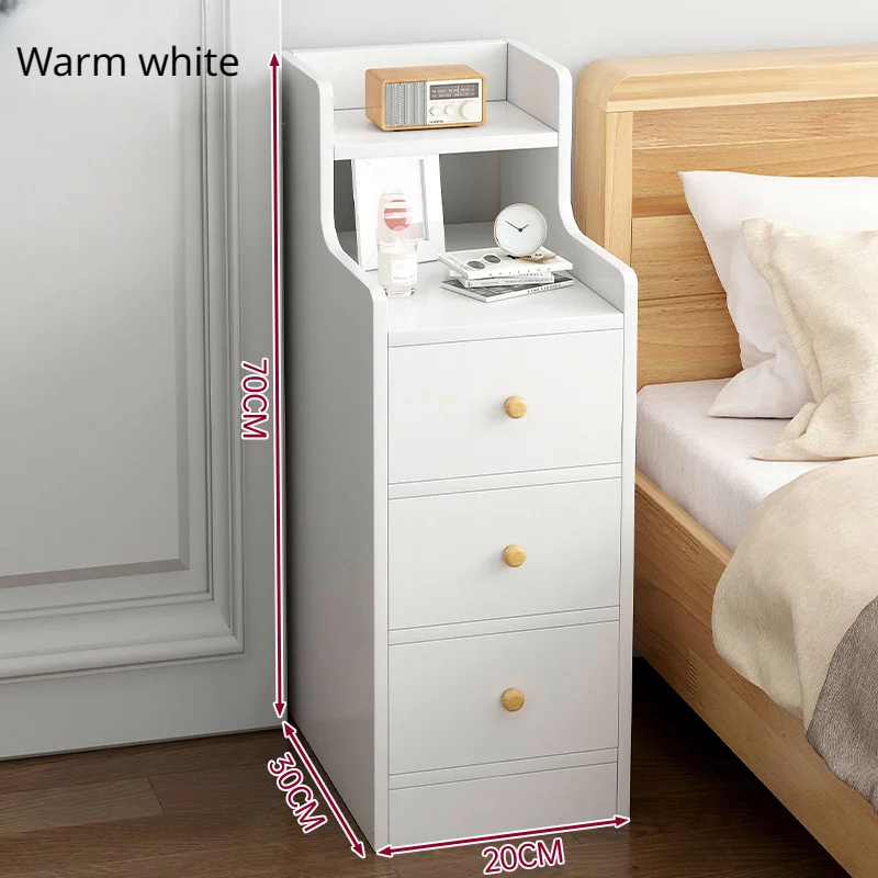 thumbnail image 1 of Mini mesita de noche de madera, cajón de lujo, mesitas de noche para sala de estar, simplicidad moderna, mesas de noche de almacenamiento estrechas, muebles para el hogar, 1 of 4
