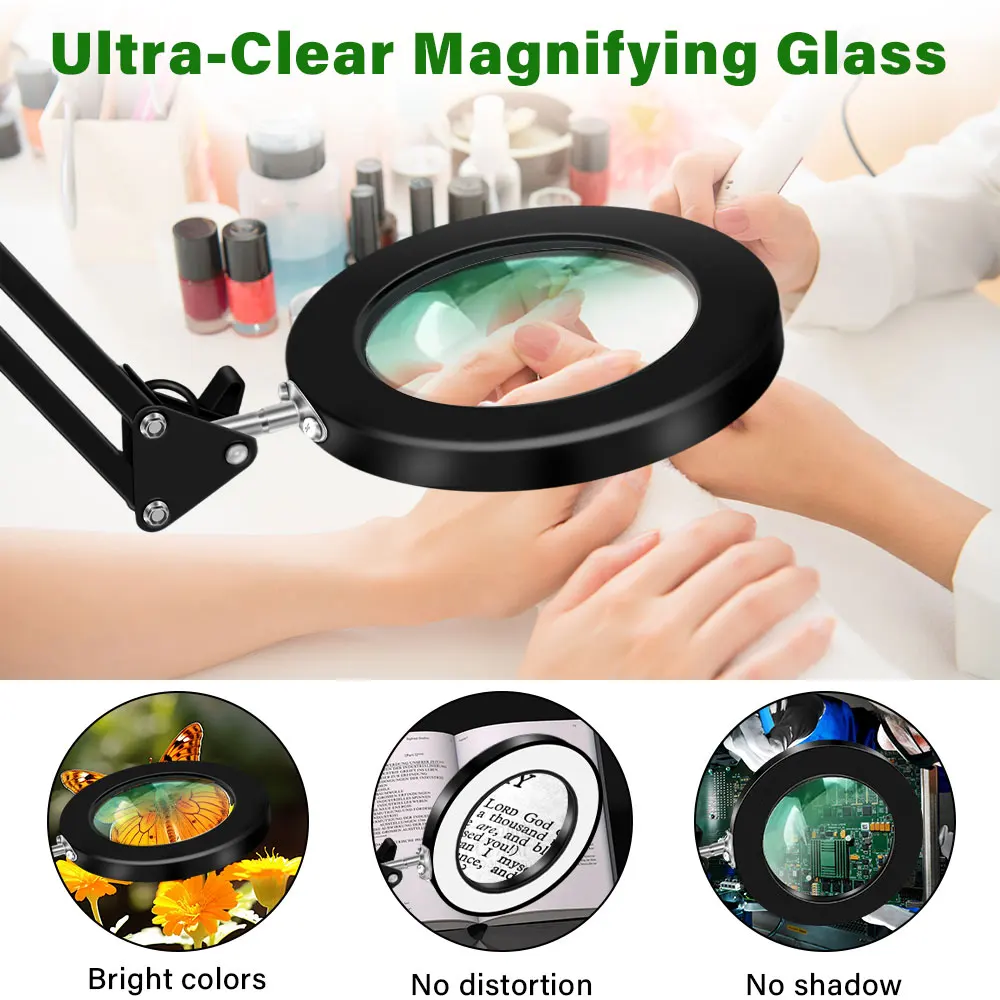 Illuminated LED Magnifier with Adjustable Lighting - Multifunctional Glass for Precision Tasks and Skincare
