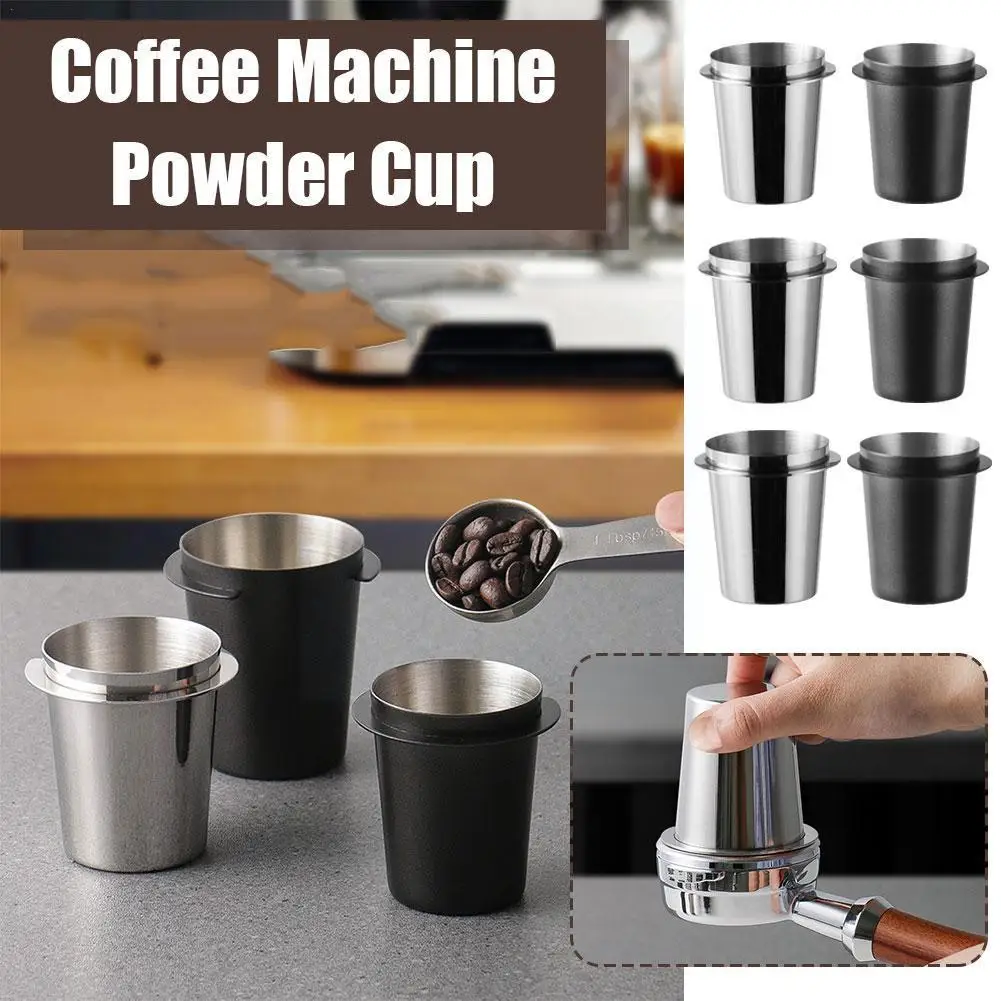 

New Coffee Dosing Cup 304 Stainless Steel Powder Feeder Part For Espresso Machine Coffeeware Accessories 58/53/51mm 3 Size E8R5