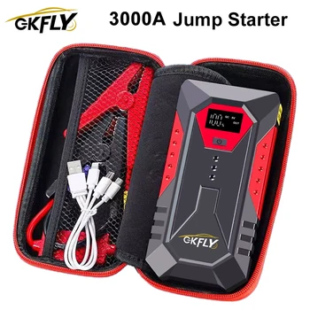 GKFLY 3000A Jump Starter Power Bank Caricatore portatile Dispositivo di avviamento Booster batteria per auto di emergenza