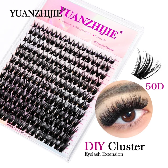 YUANZHIJIE 144pcs/case 100% Handmade DIY Lashes Extension 8-16mm Mix Length Eyelashes Segmented Eyelashes Bundle Lash