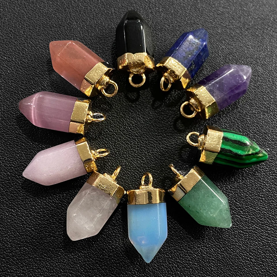 飾り宝石 ジュエリーペンダント,小さな六角形のアクセサリー,天然石の宝石