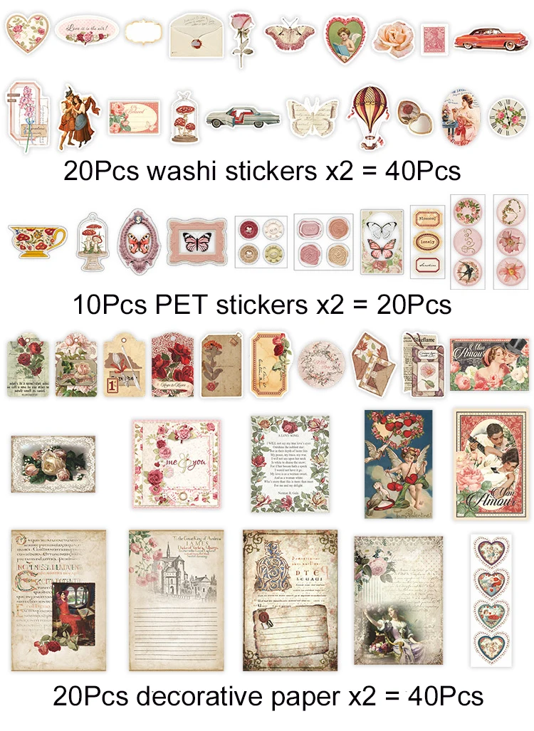 31Pcs Vintage Scrapbook kit, Book Reading Stickers for Journaling Junk Bullet  Journal Library Stickers for Adults