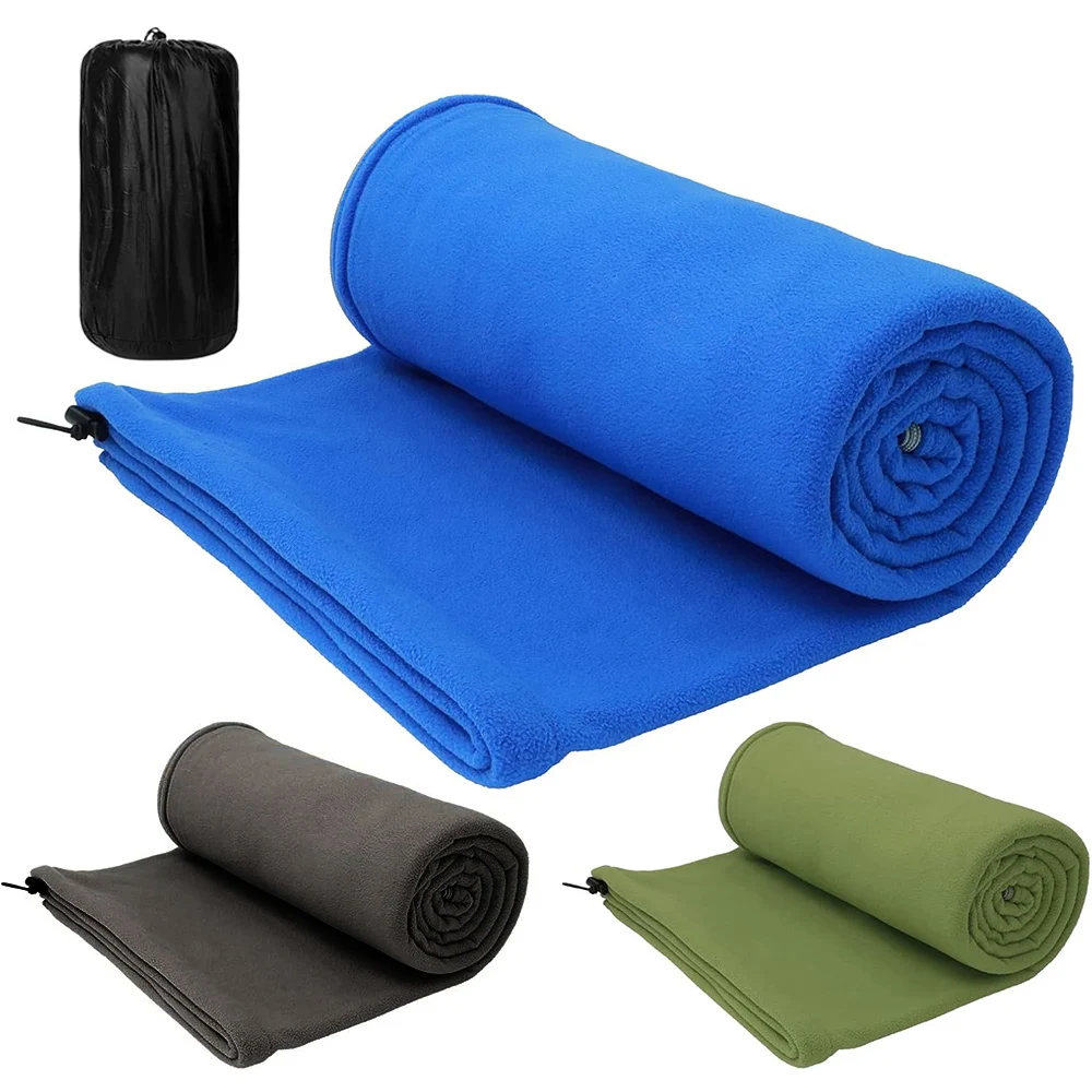 Sleeping Bag Liner Zipper Microfiber Travel Single Sleeping Bag Camping Blanket Indoor Outdoor Blanket For Adults Children
