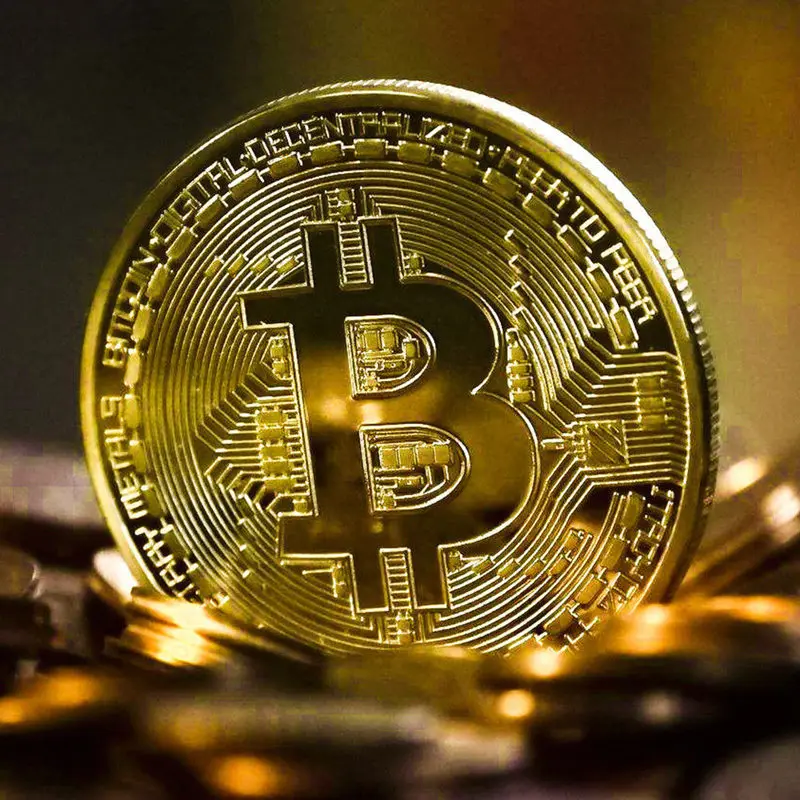 Gold Plated Bitcoin Coin Collectible Art Collection Gift Physical Commemorative Casascius Bit BTC Metal Antique Imitation coin deposit box password box